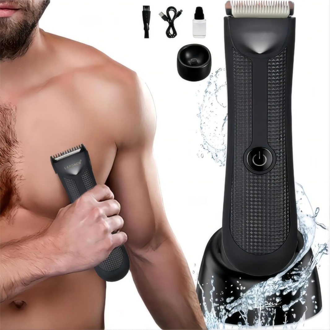 Electric Groin & Body Hair Trimmer, Replaceable Ceramic Blade Heads,Waterproof Wet/Dry Body Groomer 1