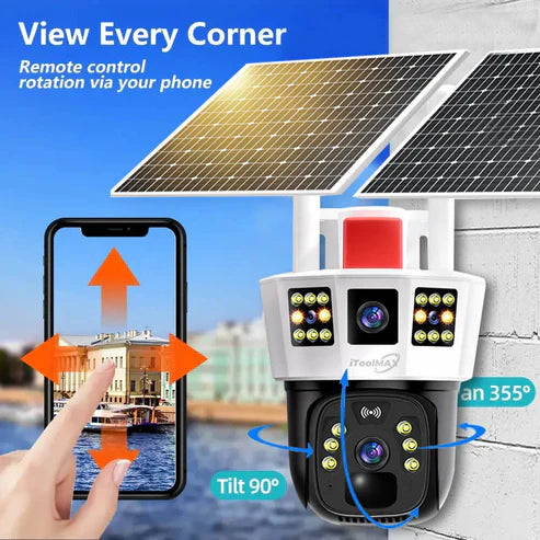 4MP Triple Lens Wireless Solar Camera