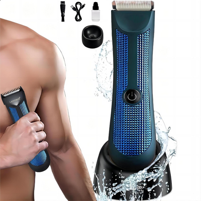 Electric Groin & Body Hair Trimmer, Replaceable Ceramic Blade Heads,Waterproof Wet/Dry Body Groomer 1