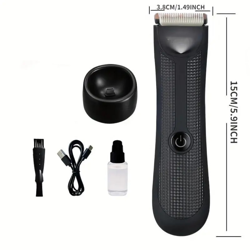 Electric Groin & Body Hair Trimmer, Replaceable Ceramic Blade Heads,Waterproof Wet/Dry Body Groomer 1